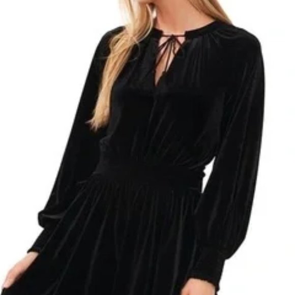 Chelsea and Violet lace trim black velvet dress. NWT! - Picture 3 of 4